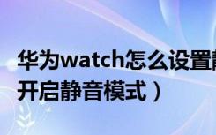 华为watch怎么设置静音（华为智能手表怎么开启静音模式）