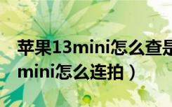 苹果13mini怎么查是不是国行正品（苹果13mini怎么连拍）