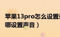 苹果13pro怎么设置录屏（苹果13pro录屏在哪设置声音）