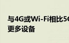 与4G或Wi-Fi相比5G可以在一个区域内支持更多设备