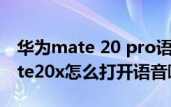 华为mate 20 pro语音唤醒在哪里（华为mate20x怎么打开语音唤醒）