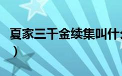 夏家三千金续集叫什么名字（夏家三千金续集）