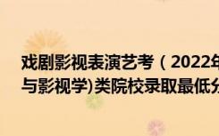 戏剧影视表演艺考（2022年艺术类高职批统考阶段B(戏剧与影视学)类院校录取最低分）