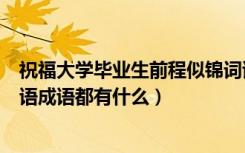 祝福大学毕业生前程似锦词语（祝大学生的前程似锦的祝福语成语都有什么）