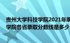 贵州大学科技学院2021年录取分数线（2022贵州黔南科技学院各省录取分数线是多少）