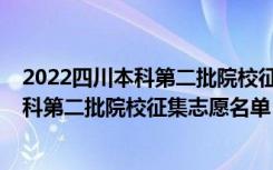 2022四川本科第二批院校征集志愿名单公示（2022四川本科第二批院校征集志愿名单）