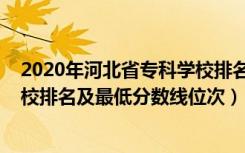 2020年河北省专科学校排名及分数线（2022年河北专科院校排名及最低分数线位次）