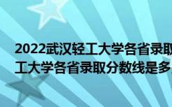 2022武汉轻工大学各省录取分数线是多少啊（2022武汉轻工大学各省录取分数线是多少）