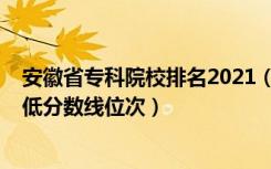 安徽省专科院校排名2021（2022年安徽专科院校排名及最低分数线位次）