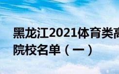 黑龙江2021体育类高职（专科）批录取结束院校名单（一）