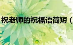 祝老师的祝福语简短（感恩老师的句子10字）