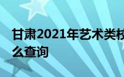 甘肃2021年艺术类校考合格成绩查询办法 怎么查询