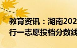 教育资讯：湖南2021高职专科批(体育类)平行一志愿投档分数线