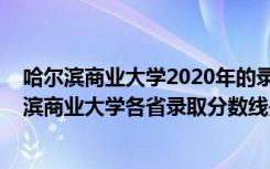 哈尔滨商业大学2020年的录取分数线是多少（2021年哈尔滨商业大学各省录取分数线是多少）