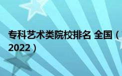 专科艺术类院校排名 全国（艺术类最好的专科学校最新排名2022）