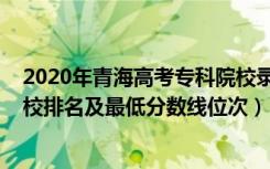 2020年青海高考专科院校录取分数线（2022年青海专科院校排名及最低分数线位次）