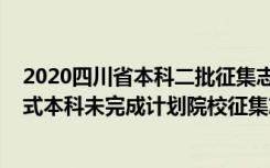 2020四川省本科二批征集志愿（2022四川本科招收二类模式本科未完成计划院校征集志愿）