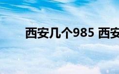 西安几个985 西安市有哪些985大学