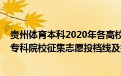 贵州体育本科2020年各高校录取分（贵州2022体育类高职专科院校征集志愿投档线及排名）