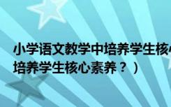 小学语文教学中培养学生核心素养（小学语文教学怎样体现培养学生核心素养？）