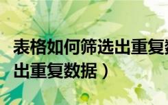 表格如何筛选出重复数据wps（表格如何筛选出重复数据）