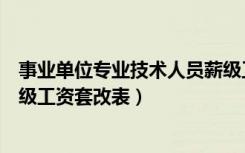 事业单位专业技术人员薪级工资（事业单位专业技术人员薪级工资套改表）