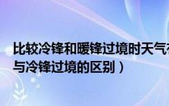 比较冷锋和暖锋过境时天气有何不同（暖锋过境天气特征及与冷锋过境的区别）