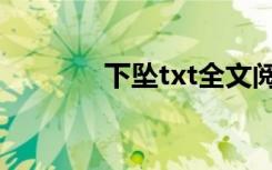 下坠txt全文阅读（下坠txt）