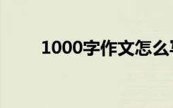 1000字作文怎么写（1000字作文）