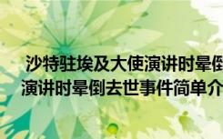  沙特驻埃及大使演讲时晕倒去世怎么回事 沙特驻埃及大使演讲时晕倒去世事件简单介绍