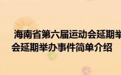  海南省第六届运动会延期举办怎么回事 海南省第六届运动会延期举办事件简单介绍