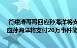  符建涛哥哥回应孙海洋将支付20万怎么回事 符建涛哥哥回应孙海洋将支付20万事件简单介绍