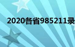 2020各省985211录取率 录取人数是多少