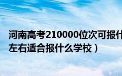 河南高考210000位次可报什么学校（河南高考位次280000左右适合报什么学校）