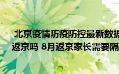  北京疫情防疫防控最新数据消息：北京小学需要提前14天返京吗 8月返京家长需要隔离吗