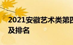 2021安徽艺术类第四批高职专科投档最低分及排名