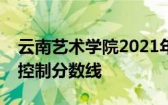 云南艺术学院2021年云南省文化课成绩录取控制分数线