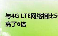 与4G LTE网络相比5G网络的平均下载速度提高了6倍