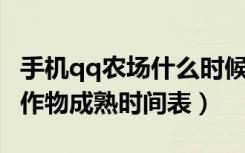 手机qq农场什么时候对普通用户开（QQ农场作物成熟时间表）