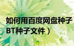 如何用百度网盘种子（如何在百度网盘中下载BT种子文件）