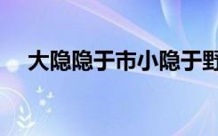 大隐隐于市小隐于野的意思（大隐隐于）