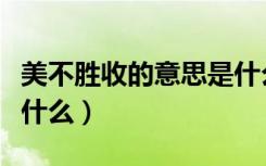 美不胜收的意思是什么呀（美不胜收的意思是什么）