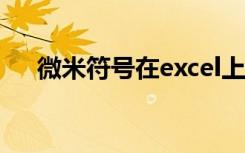 微米符号在excel上怎么打（微米符号）