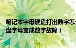 笔记本字母键盘打出数字怎么解决（一招快速解决笔记本键盘字母变成数字故障）