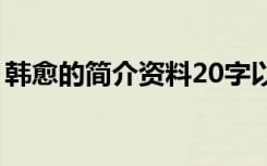 韩愈的简介资料20字以下（韩愈的简介资料）