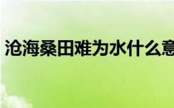 沧海桑田难为水什么意思（沧海桑田难为水）