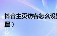 抖音主页访客怎么设置（抖音主页访客怎么设置）