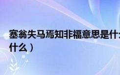 塞翁失马焉知非福意思是什么（塞翁失马焉知非福的意思是什么）