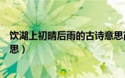 饮湖上初晴后雨的古诗意思简单（饮湖上初晴后雨的古诗意思）