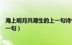 海上明月共潮生的上一句诗句是什么（海上明月共潮生的上一句）